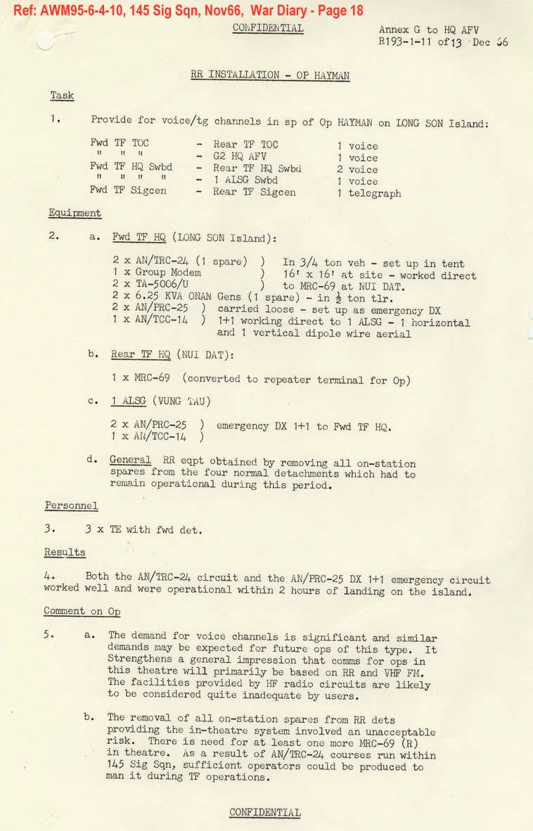 104 Sig Sqn - RR Report