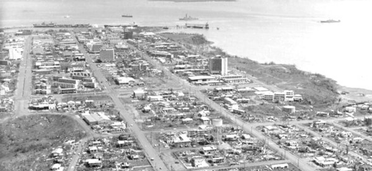 Darwin CBD after Cyclone Tracy